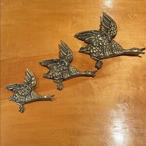 Vintage MCM brass flying geese